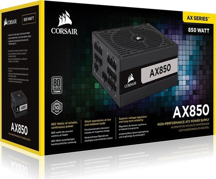 Corsair AX Series AX850 - 850 Watt Professional Series Gold Fully Modular  ATX